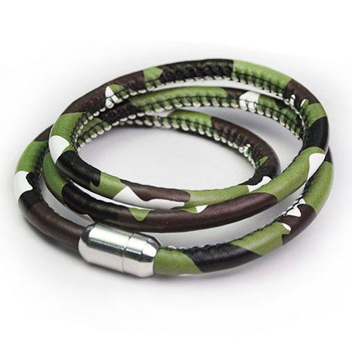 Bracelet Corde Camouflage en Cuir PU - ACU Camouflage 