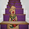 Autocollants d'Escaliers Décoratifs Motif Cerf de Noël Style Dessin Animé - Pourpre 100*18CM*6PCS