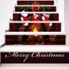Autocollants d'Escaliers Décoratifs Motif Chaussettes de Noël sur la Cheminée - multicolore 100*18CM*6PCS