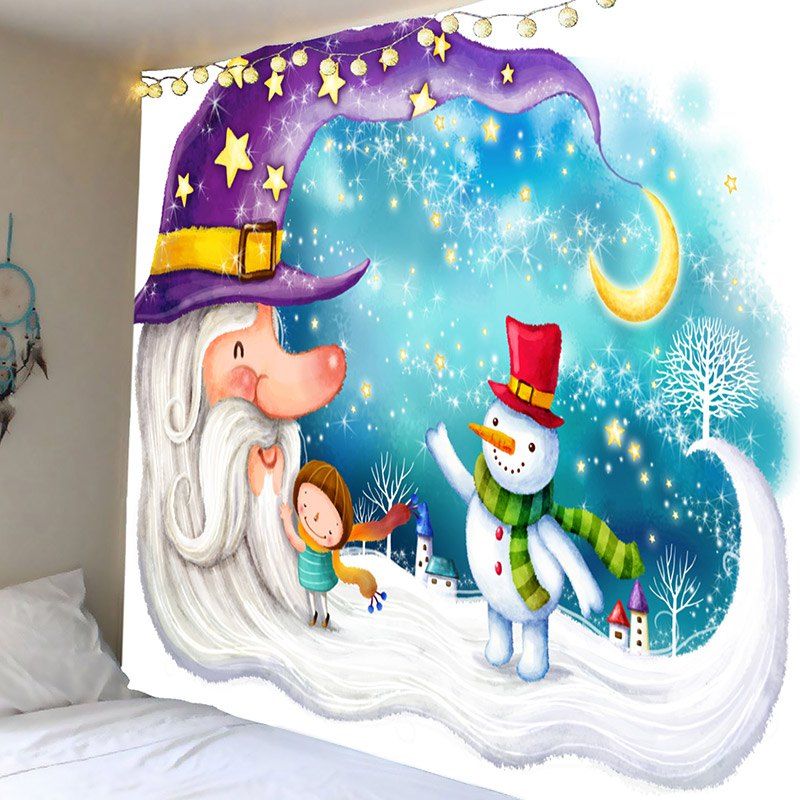 

Santa Claus Snowman Moon Wall Hanging, Colorful
