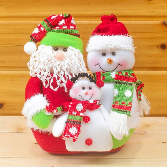 Décorations de Noël Tissu Creative Père Noël Snowman Doll - Blanc 