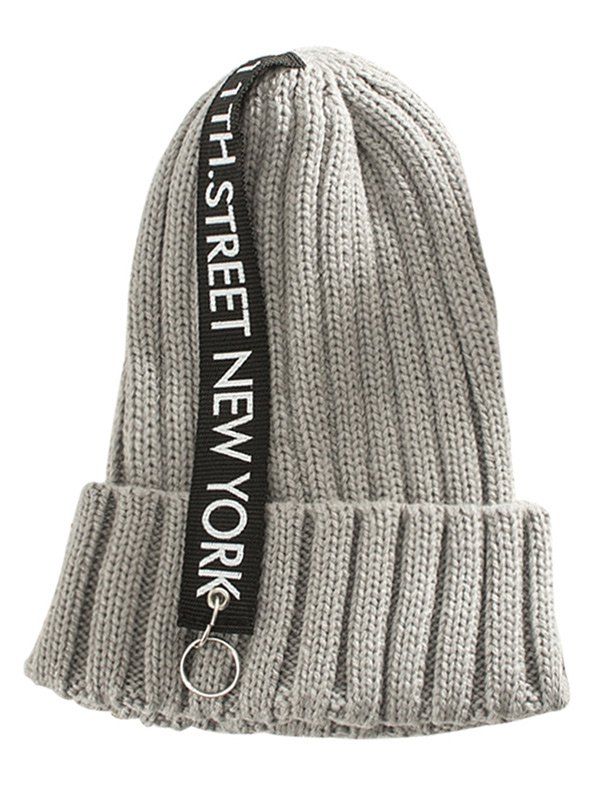 

Outdoor Rings Embellished Thicken Knitted Beanie, Gray