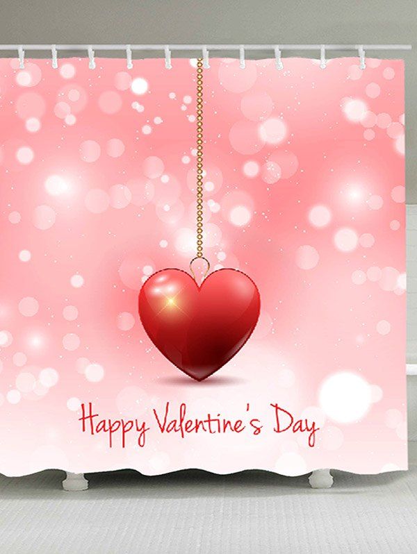 

Valentine's Day Heart Patterned Shower Curtain, Pink