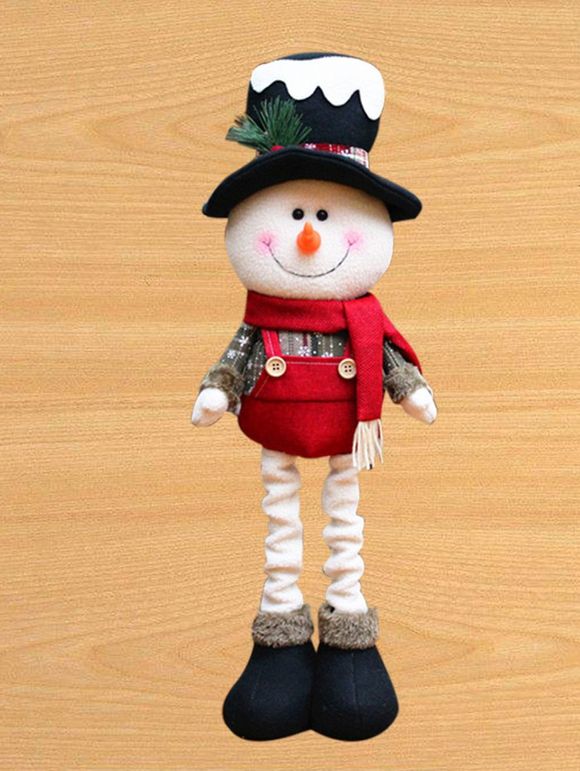 Santa Claus Snowman Cloth Art Décoration de Noël Poupée - Blanc 