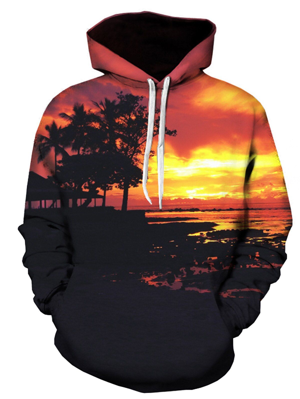 

Sunset 3D Printed Pullover Hoodie, Colormix