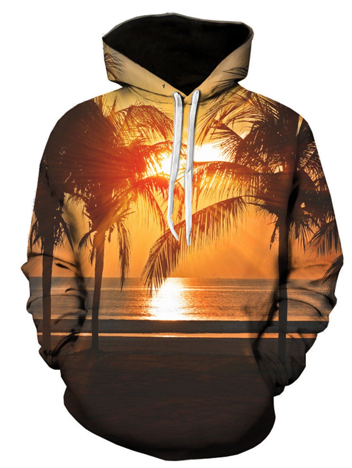 

Trees Sunset 3D Print Pullover Hoodie, Colormix