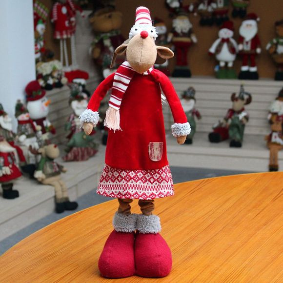 Christmas Dress-up Elk Stretch Poupée en tissu - Rouge 