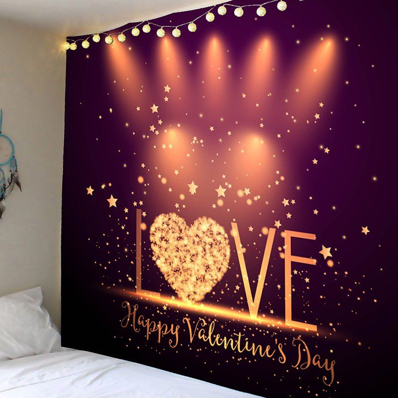 

Valentine Luminous Love Printed Wall Art Tapestry, Colorful