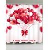 Rideau de Douche Imperméable Motif Cœurs en Ballons pour la Saint Valentin - Rouge W59 INCH * L71 INCH