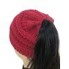 Bonnet tricoté en mélange de couleurs - Rouge 