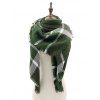 Écharpe douce châle de décoration de motif de plaid en laine artificielle - Vert Armée 