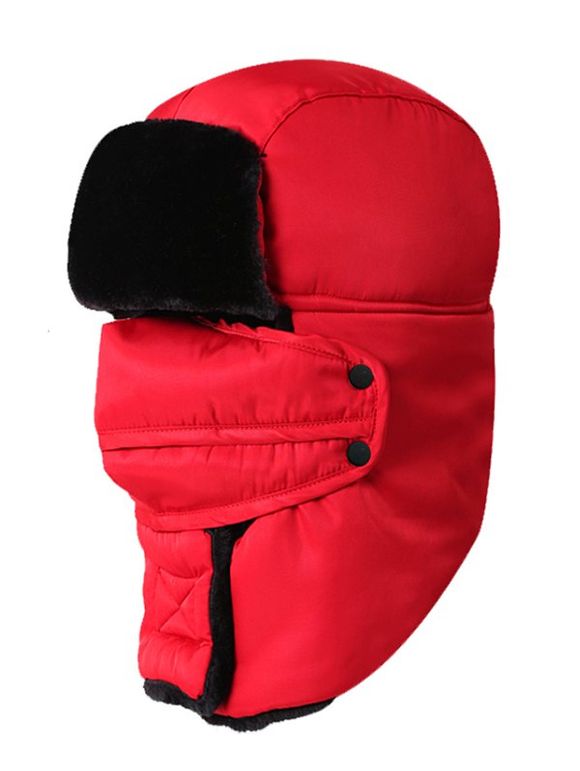 Bonnet de Trappeur de Ski Épais Imperméable pour Extérieur - Rouge 