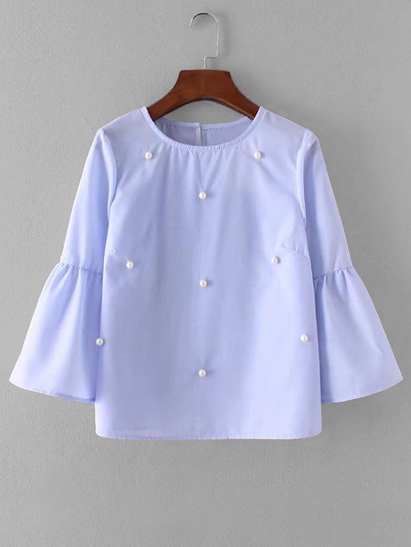 

Bell Sleeve Beading Blouse, Windsor blue