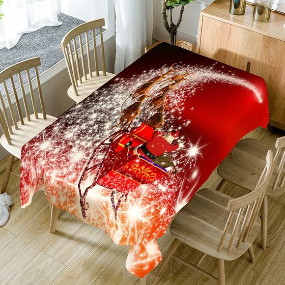 Christmas Starlight Carriage Printed Table Cloth - RED W60 INCH * L84 INCH