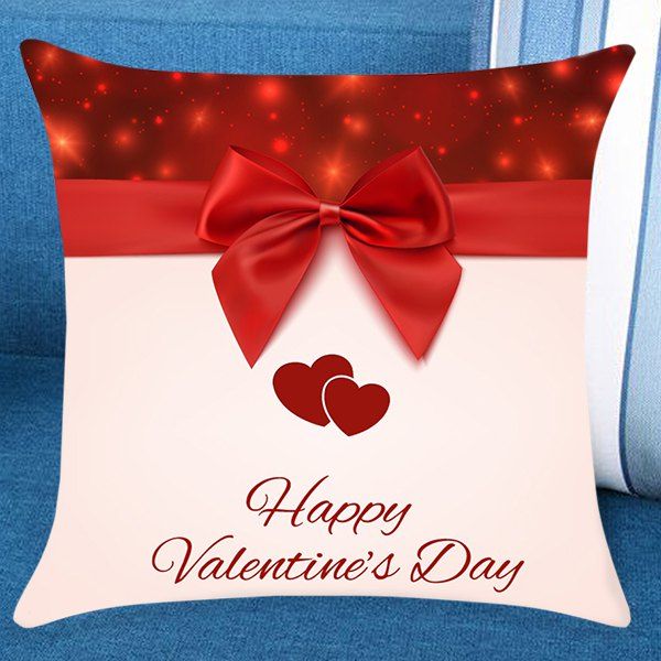 

Valentine's Day Bowknot Printed Pillow Case, Red