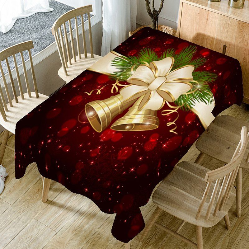 

Christmas Bells Print Dining Table Cloth, Colorful