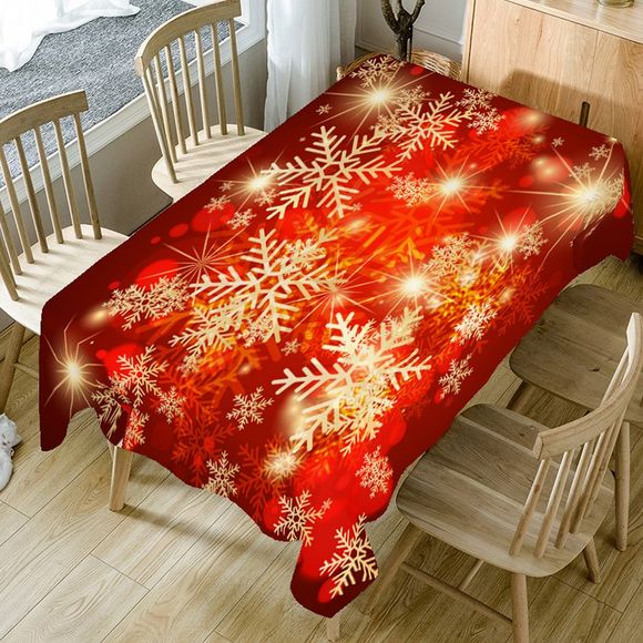 Nappe de Table Imprimé Flocons de Neige de Noël et Lumière d'Etoiles - coloré W54 INCH * L54 INCH