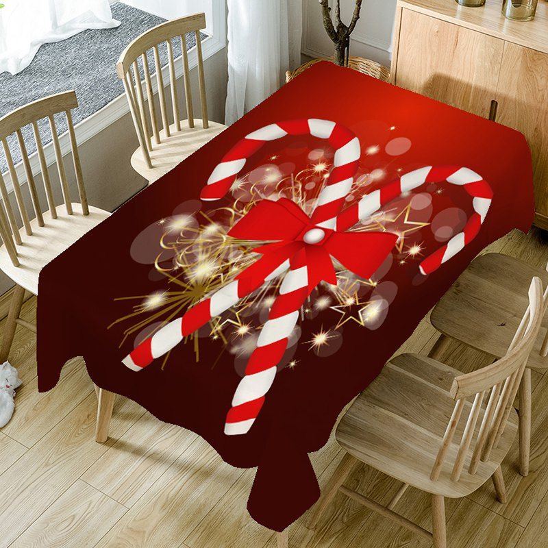 

Christmas Candy Cane Print Dining Table Cloth, Red