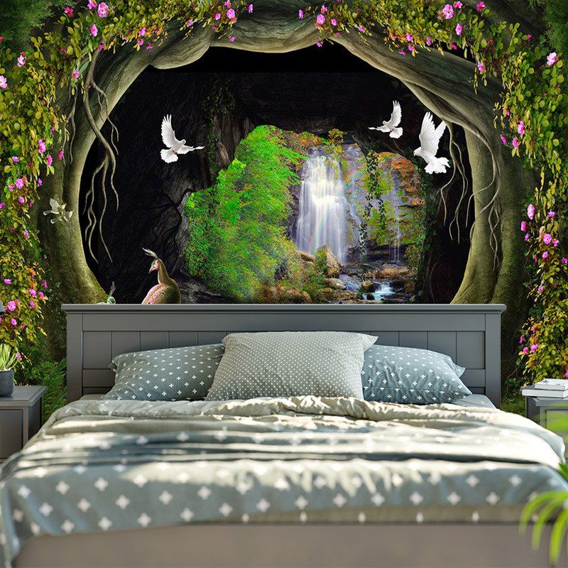 

Forest Waterfall Wall Hanging, Green
