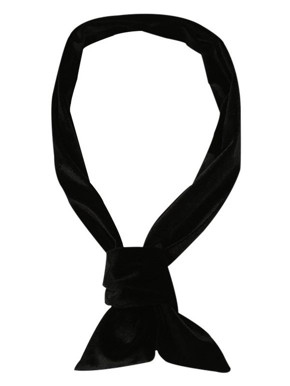 Foulard Vintage en velours géométrique - Noir 