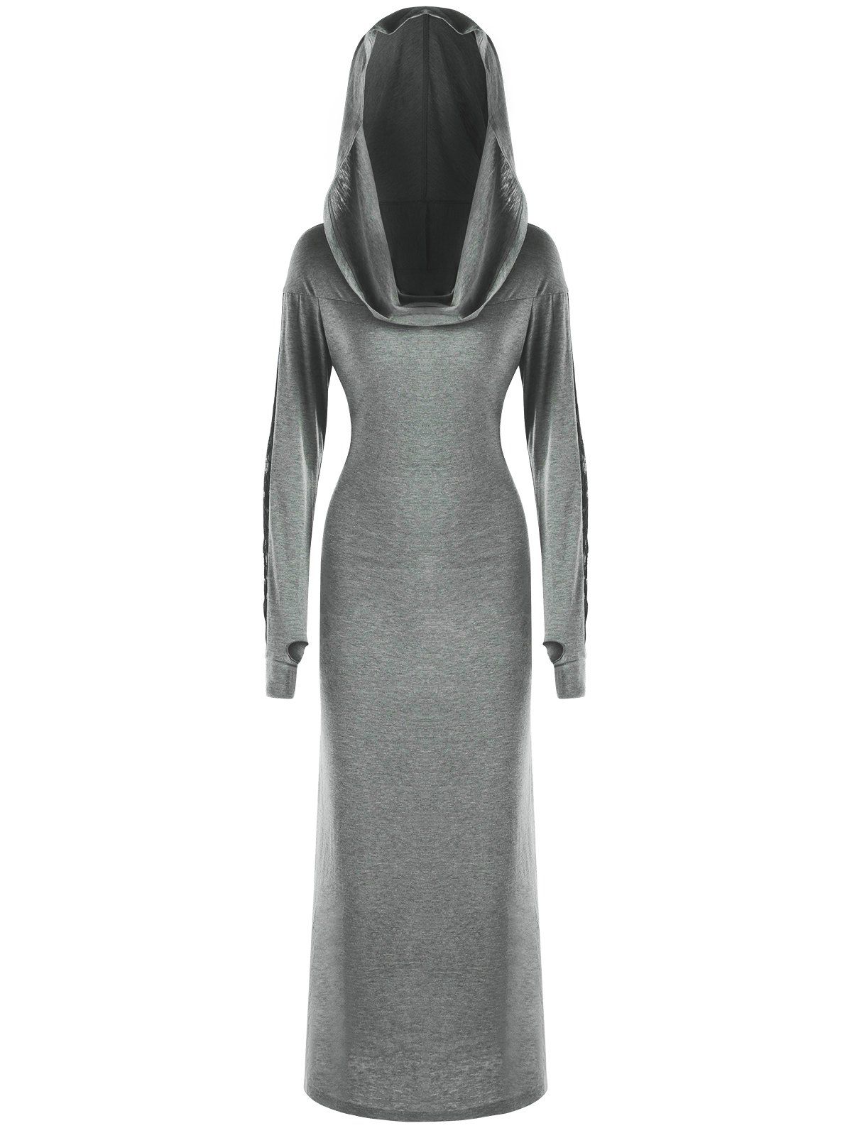 

Convertible Collar Bodycon Maxi Dress, Gray