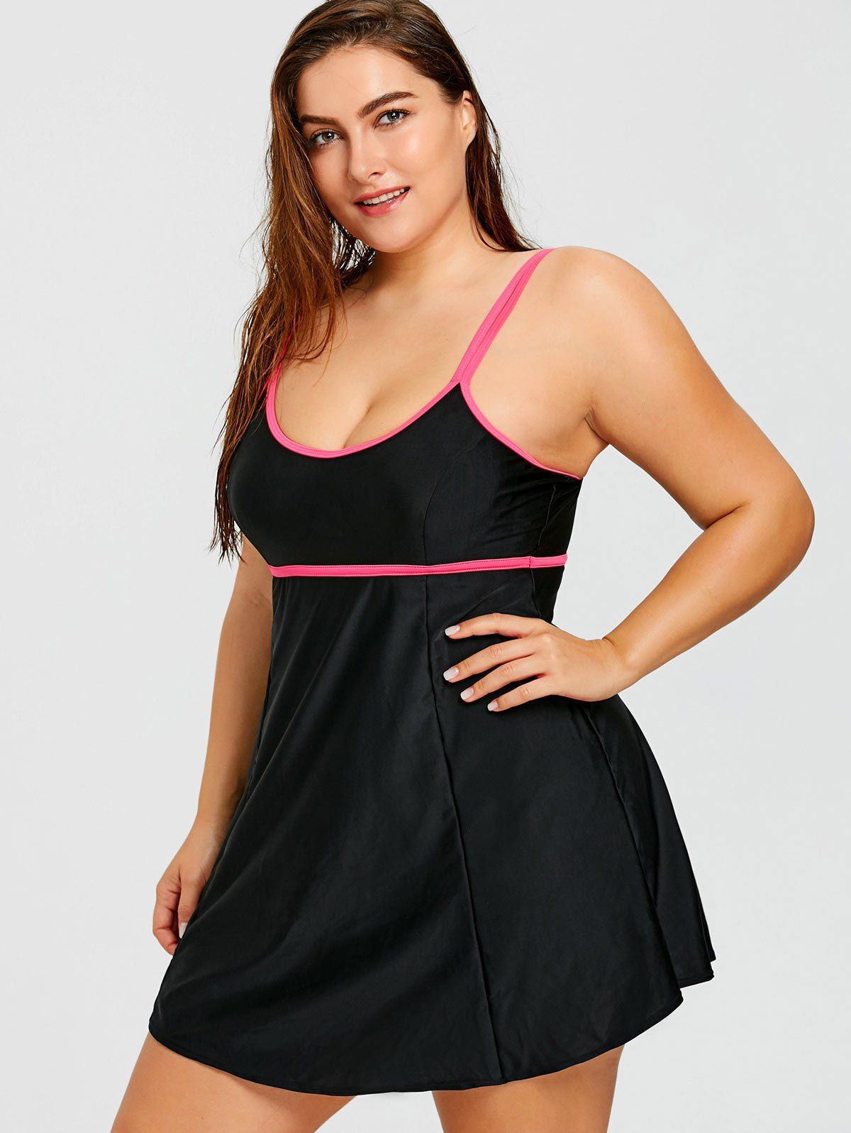 2018 Skirted Plus Size Underwire Swimsuit BLACK XL In Tankinis Online ...
