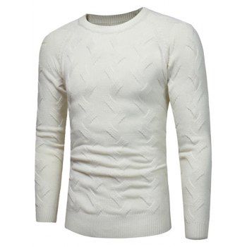 

Crew Neck Raglan Sleeve Pullover Sweater, White