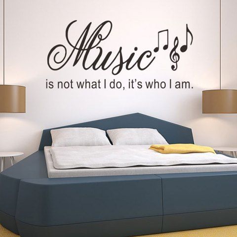Letter Words Wall Sticker About Music Black Letter Words Wall Sticker About Music Black