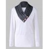 Sweat-shirt Tunique en Maille Torsadée Grande Taille - Blanc 3XL