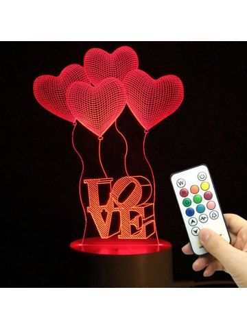Mothers Day Valentine Heart Ballon Pattern Love Confession Gifts Night Light