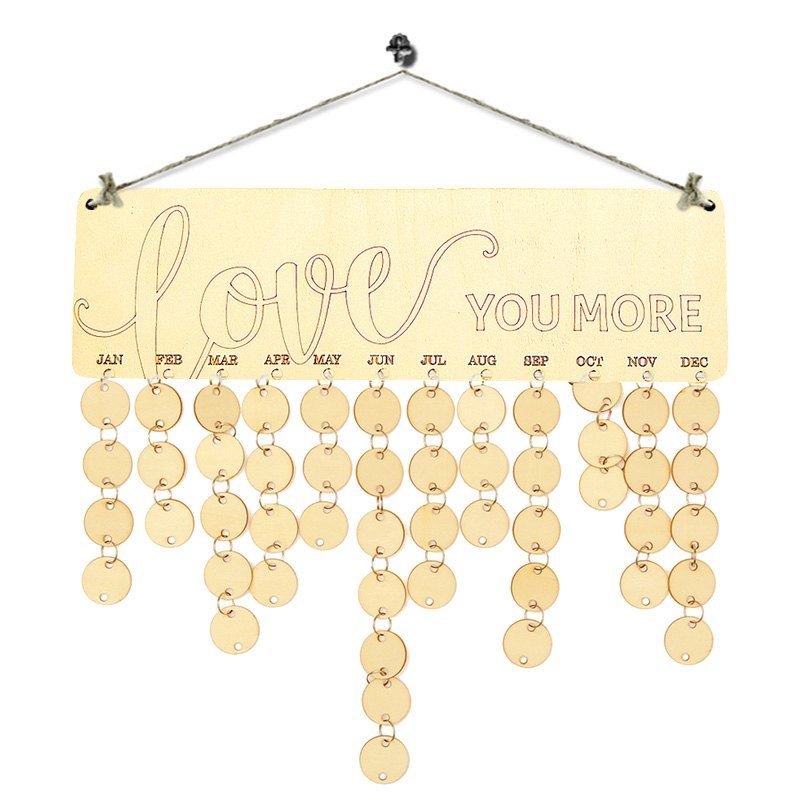 

Love Birthday Calendar DIY Wooden Board, Wood