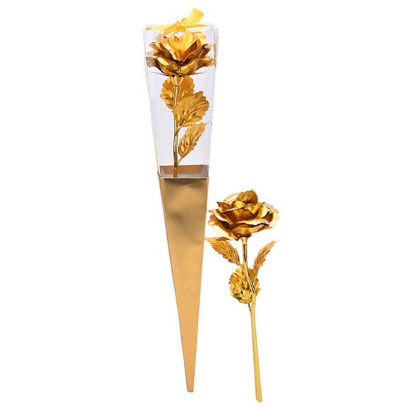 Rose Artificielle Plaquée Cadeau de Saint-Valentin - d'or 