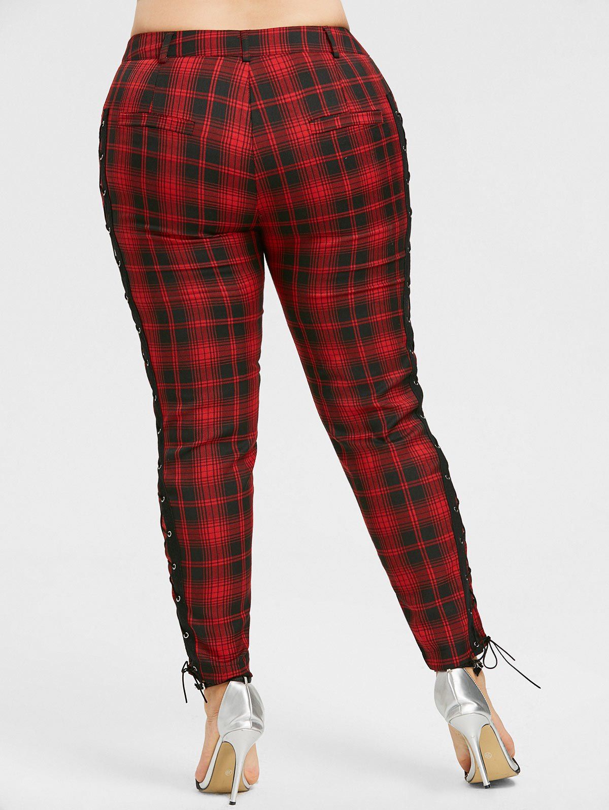 red plaid pants womens plus size