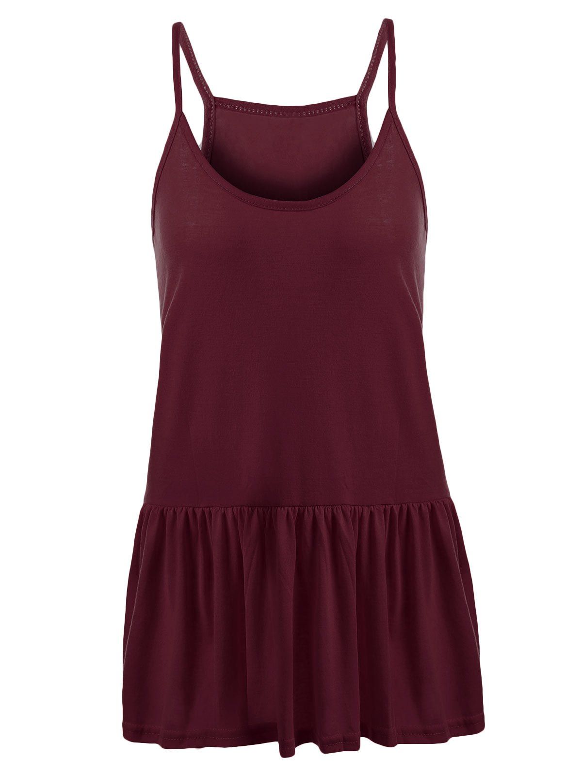 

Plus Size Flounce Camisole Top, Wine red