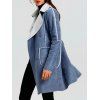 Manteau Long en Faux Suède à Col Tailleur - Bleu gris S
