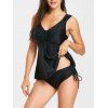 Maillot de bain Tankini à jupe à col en V - Noir S
