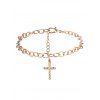 Bracelet en Chaîne à Breloques Motif Crucifix Style Vintage - d'or 