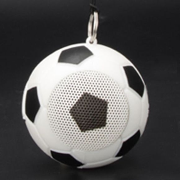Mini haut-parleur portatif Bluetooth de charge de boule de sports d'USB - Blanc et Noir 