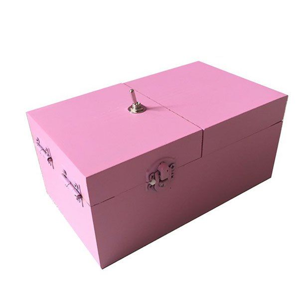 

Creative Machine Assembled Wooden Useless Box, Pink