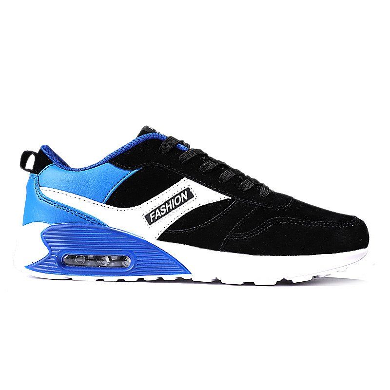 

Color Blocking Air Cushion Casual Shoes, Black + blue