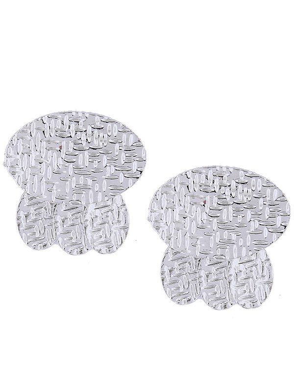 

Alloy Geometry Splice Pattern Embellished Earrings, Silver
