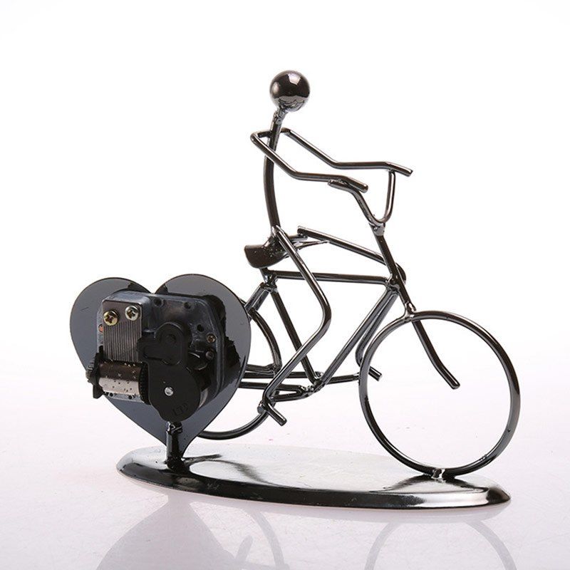 2018 Valentine's Day Novelty Gifts Heart Shaped Iron Bicycle Music Box