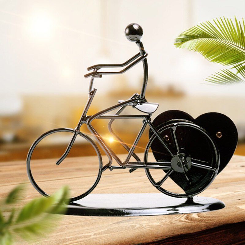 

Valentine's Day Novelty Gifts Heart Shaped Iron Bicycle Music Box, Metallic
