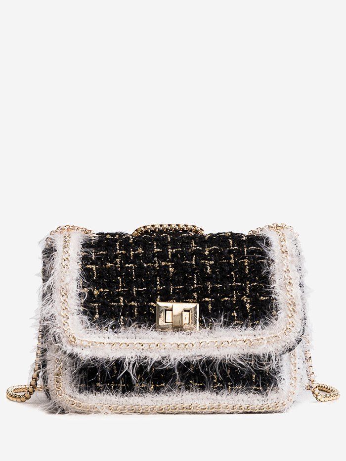 

Twist Lock Crossbody Bag With Chain, Black