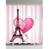 Rideau de Douche à Imprimé Cœur et Tour Eiffel pour la Saint Valentin - Rose W71 INCH * L79 INCH