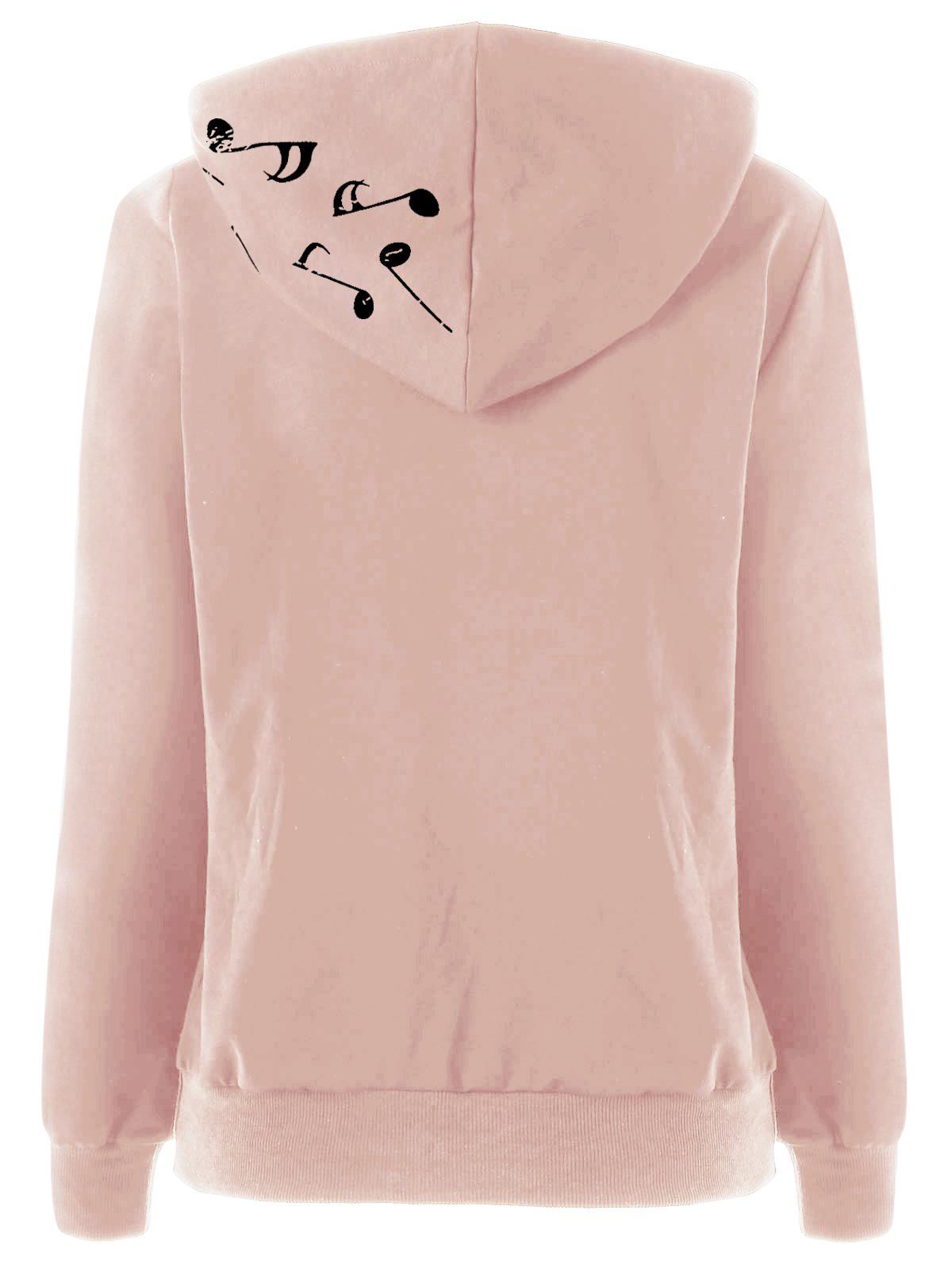 2018 Two Tone Music Note Hoodie PINK M In Sweatshirts & Hoodies Online