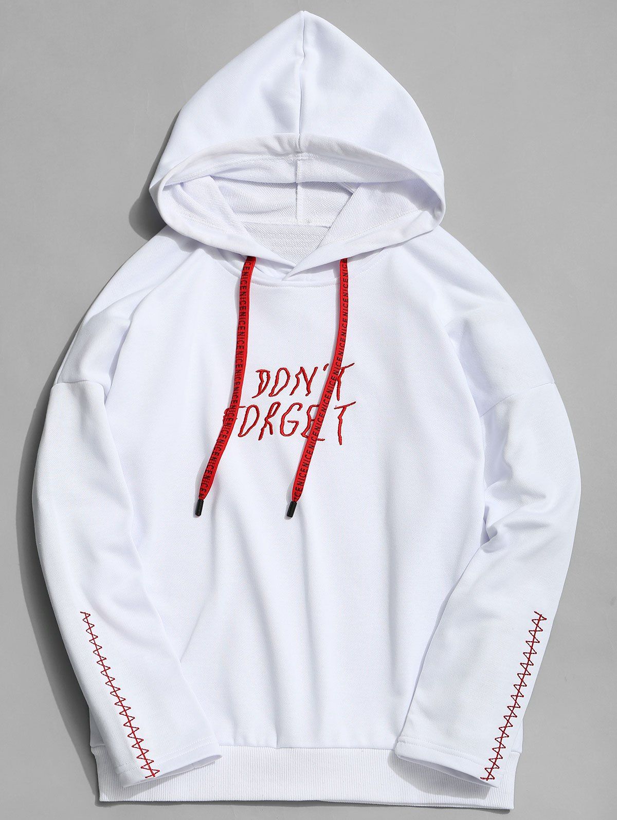 

Dont Forget Graphic Embroidered Hoodie, White