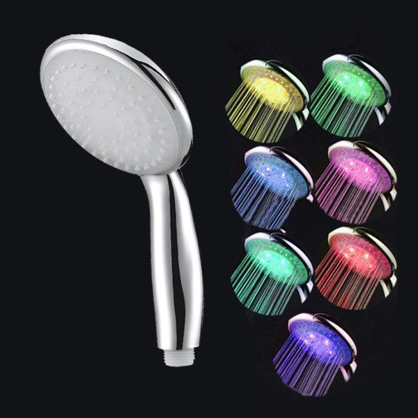 

Colors Changing LED Light Shower Head, Silver