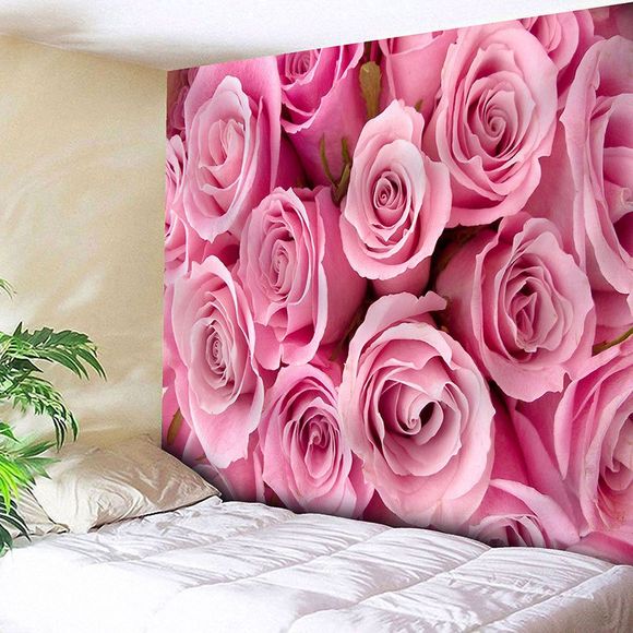 Tapisserie Murale à Imprimé Roses pour la Saint-Valentin - Rose W91 INCH * L71 INCH