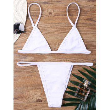 

Low Waist Bralette Bikini Set, White